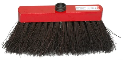 BALAI PIASSAVA NATUREL 26 CM 3 RANGS BOIS LAQUE ROUGE AD