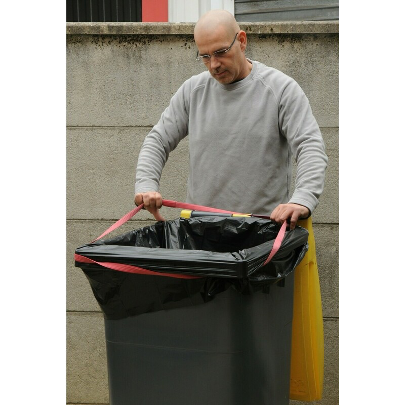 SANGLE ROUGE 800 X 22 X 2 CM POUR MAINTIEN SACS POUBELLE