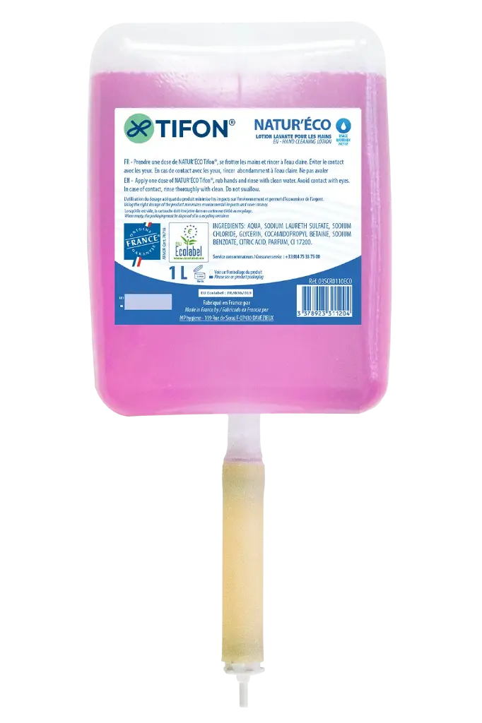 [03SCR0110ECO] CREME LAVANTE MAINS ROSE LIQUIDE TIFON 0.9L NATUR'ECO