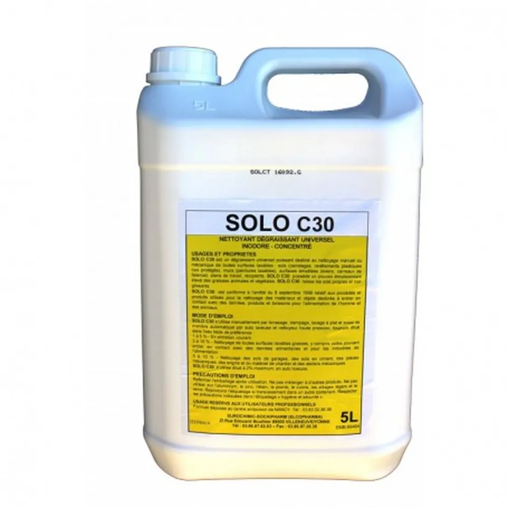 SOLO C30 DEGRAISSANT ALIMENT. ALCALIN HTE CONCENTRATION X 5 L