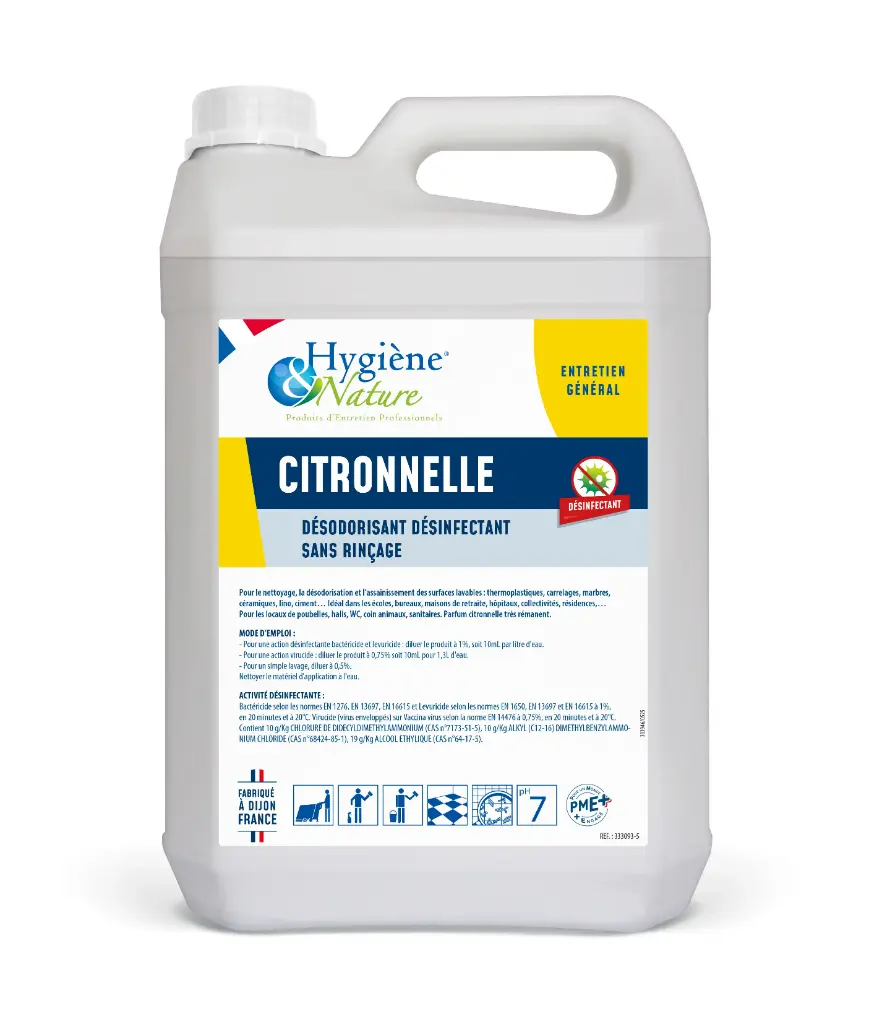 CITRONNELLE NETTOYANT DÉSODORISANT DÉSINFECTANT 5L
