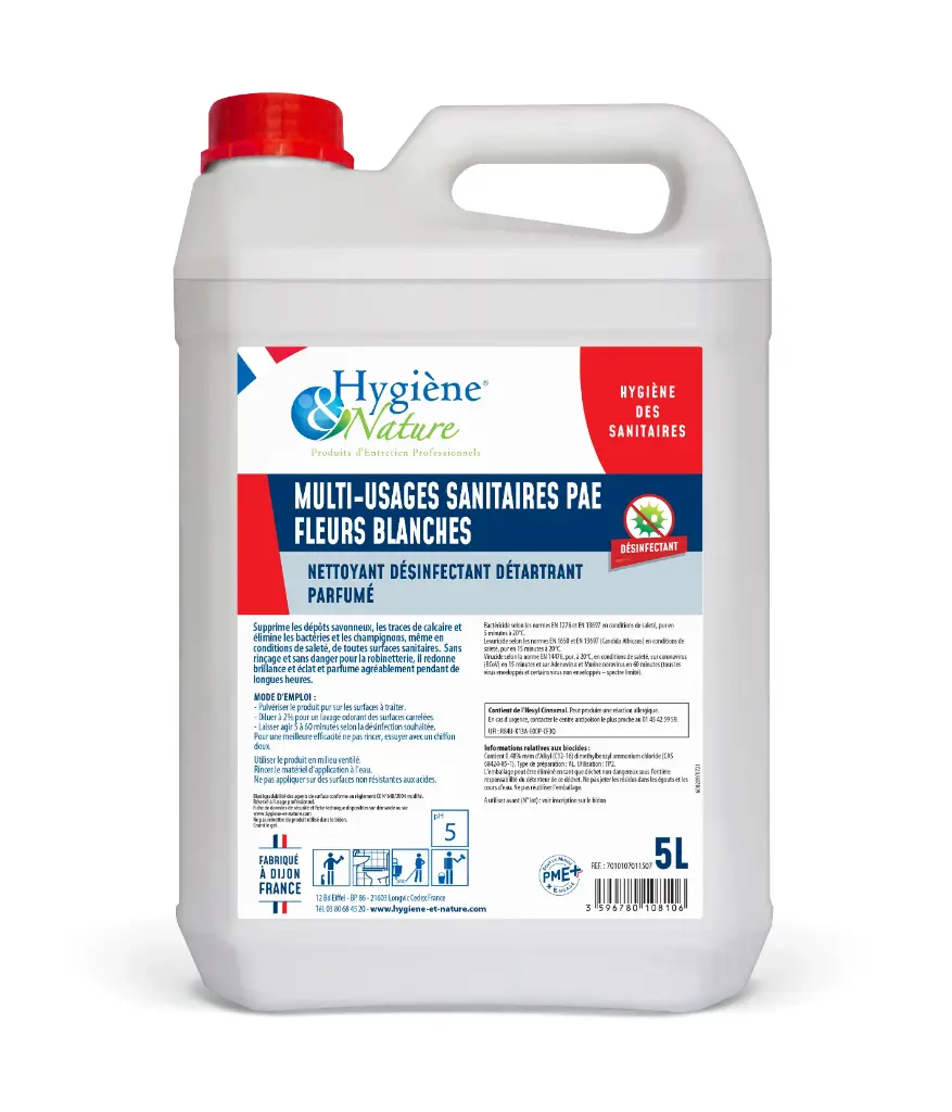 TERY MULTI-USAGES SANITAIRES FLEURS BLANCHES 5L