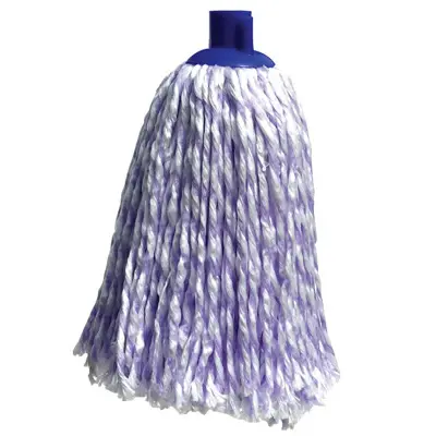 [342] FRANGE ESPAGNOLE FILS  MICROFIBRE BLEUE/BLANCHE FIN 160GR - A VIS