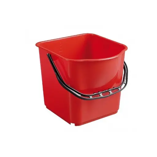 [0708108/R] SEAU 15 L ROUGE ANSE PLAST