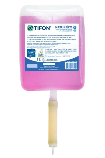 [03SCR0110ECO] CREME LAVANTE MAINS ROSE LIQUIDE TIFON 0.9L NATUR'ECO